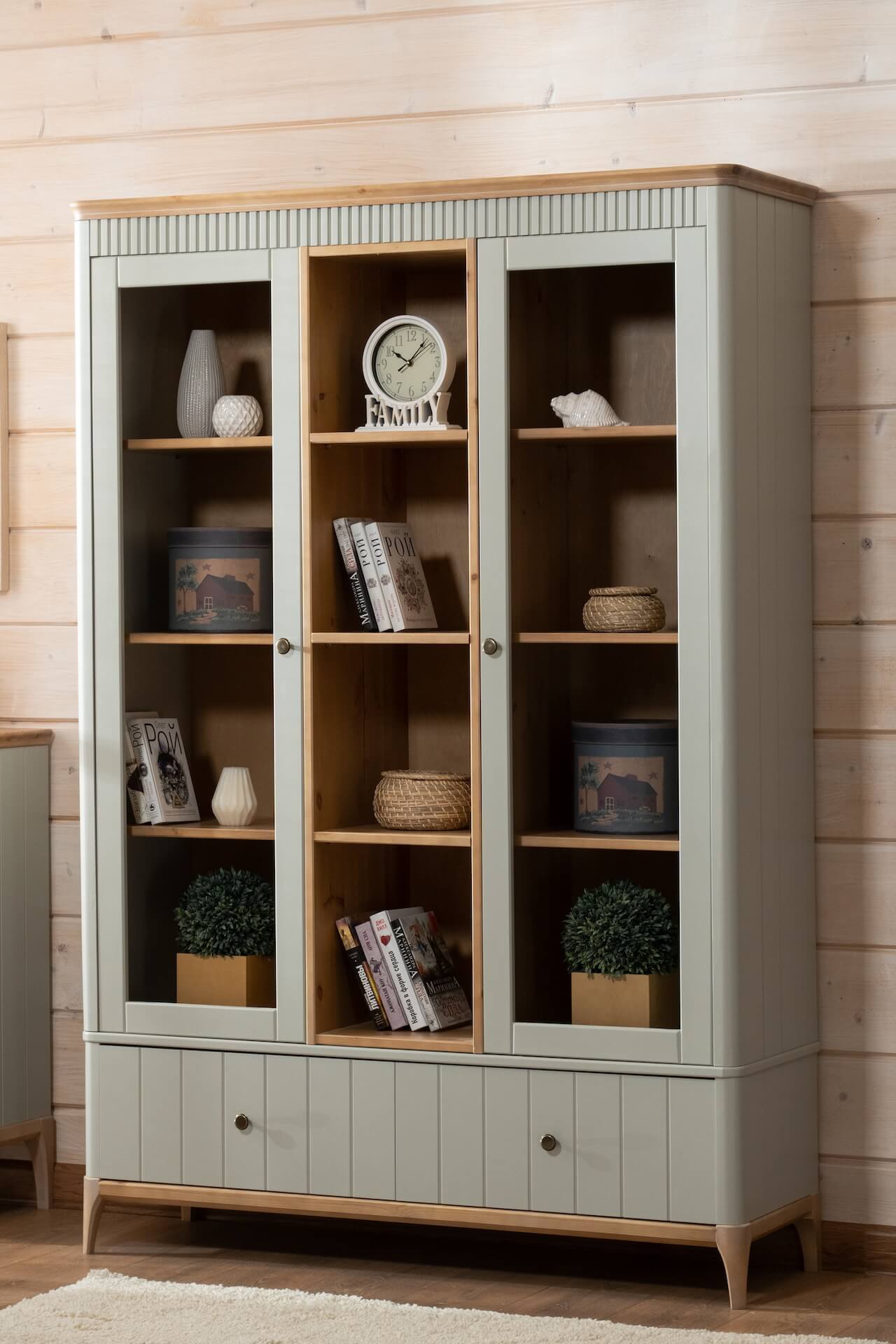 Шкаф книжный Грета №15-140/180 Тимберика
