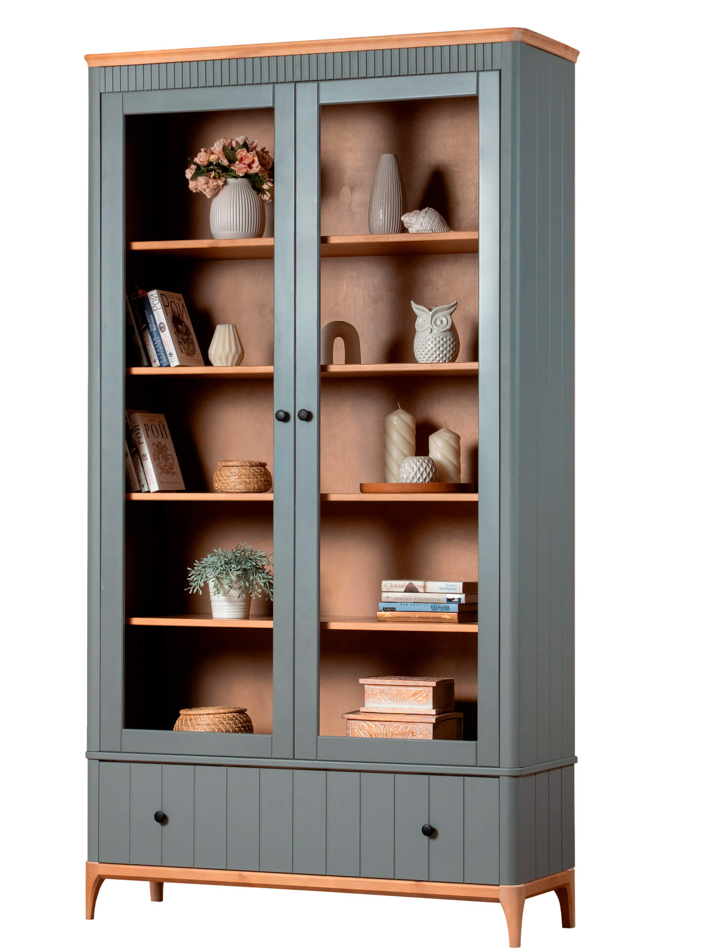Шкаф книжный Грета №13-140/180 Тимберика